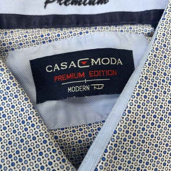 Casa Moda Premium Edition Light Blue Patterned Shirt | Size 44 (XL Fit) - Picture 5 of 10